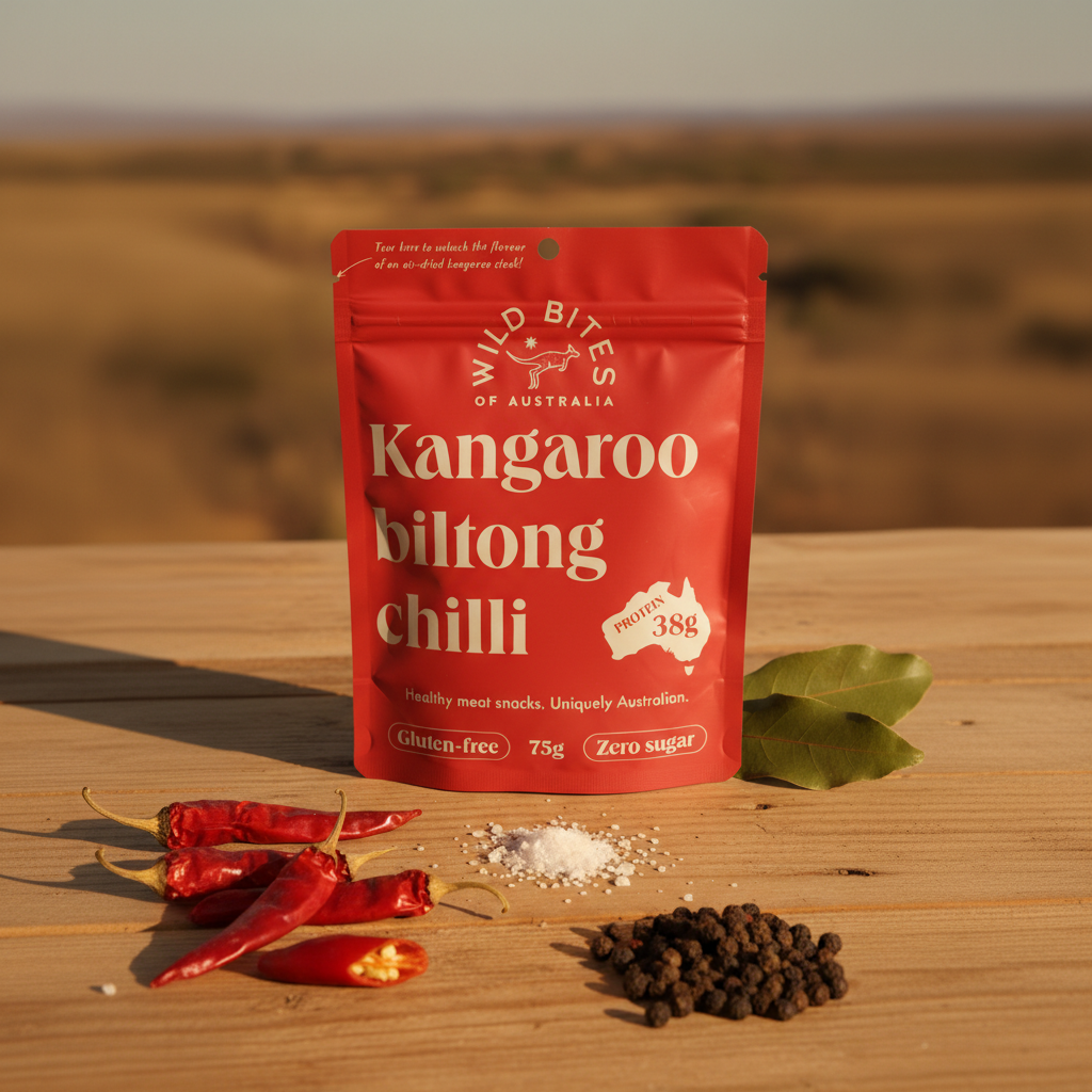 10 CHILLI Wild Bites kangaroo biltong 75g