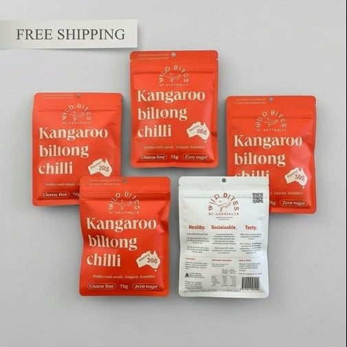 5 CHILLI Wild Bites kangaroo biltong 75g